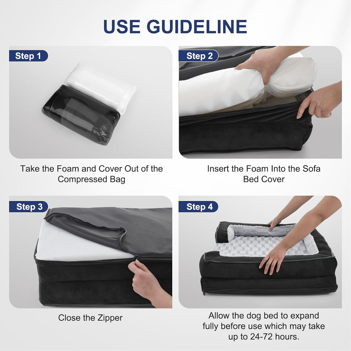 Orthopedic Supportive Extra Large Dog Bed, XXL Waterproof Pet Bed