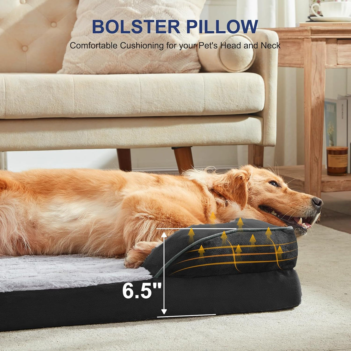 Orthopedic Supportive Extra Large Dog Bed, XXL Waterproof Pet Bed