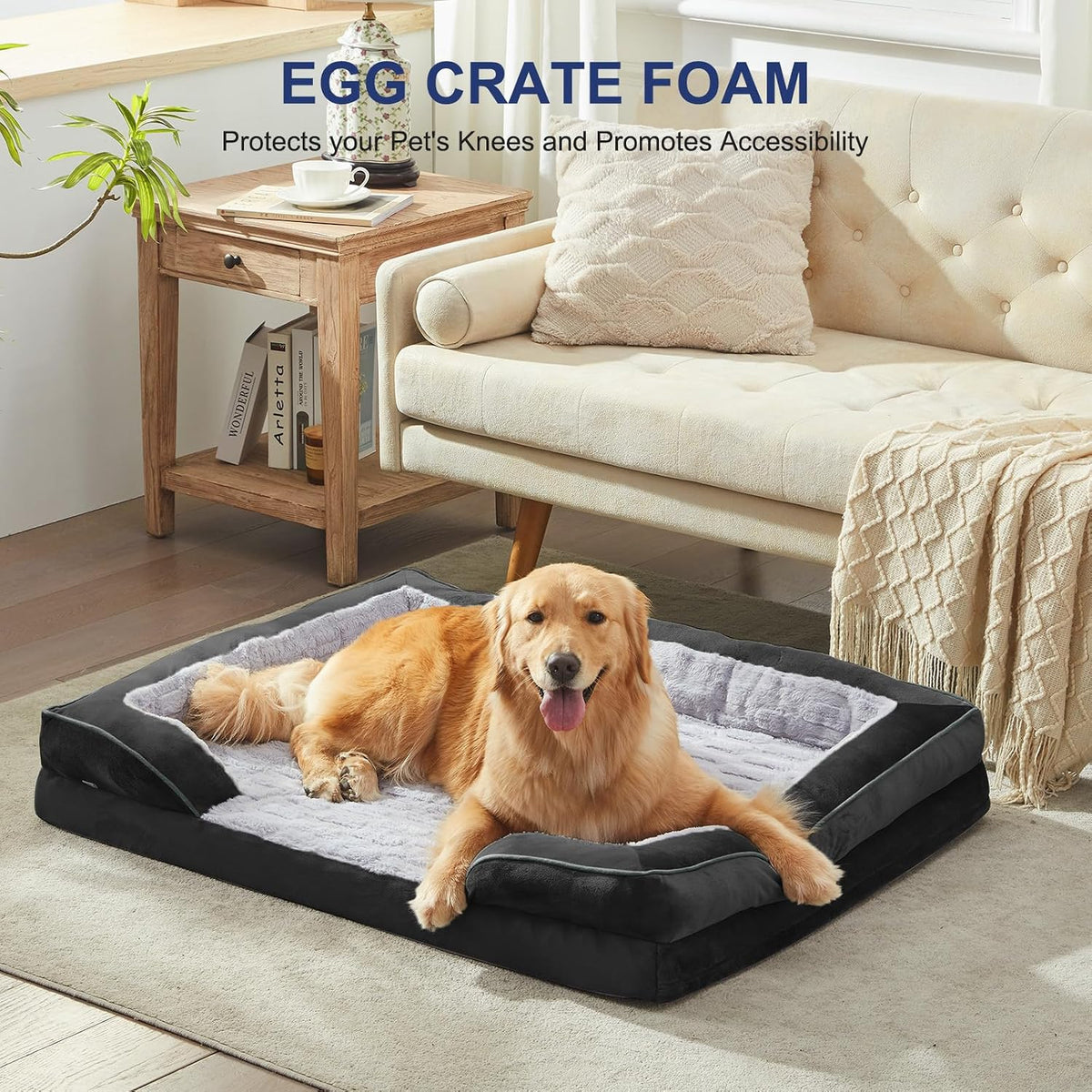 Orthopedic Supportive Extra Large Dog Bed, XXL Waterproof Pet Bed