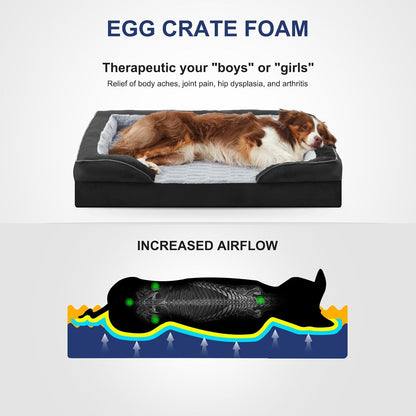 Orthopedic Supportive Extra Large Dog Bed, XXL Waterproof Pet Bed